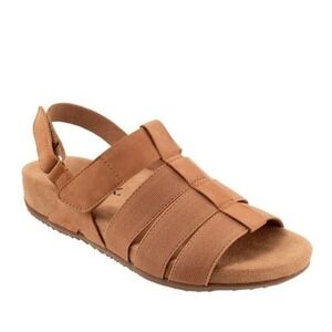 SOFTWALK Burnaby Slingback Sandal Womens Size 10 Tan Leather Elastic Comfort